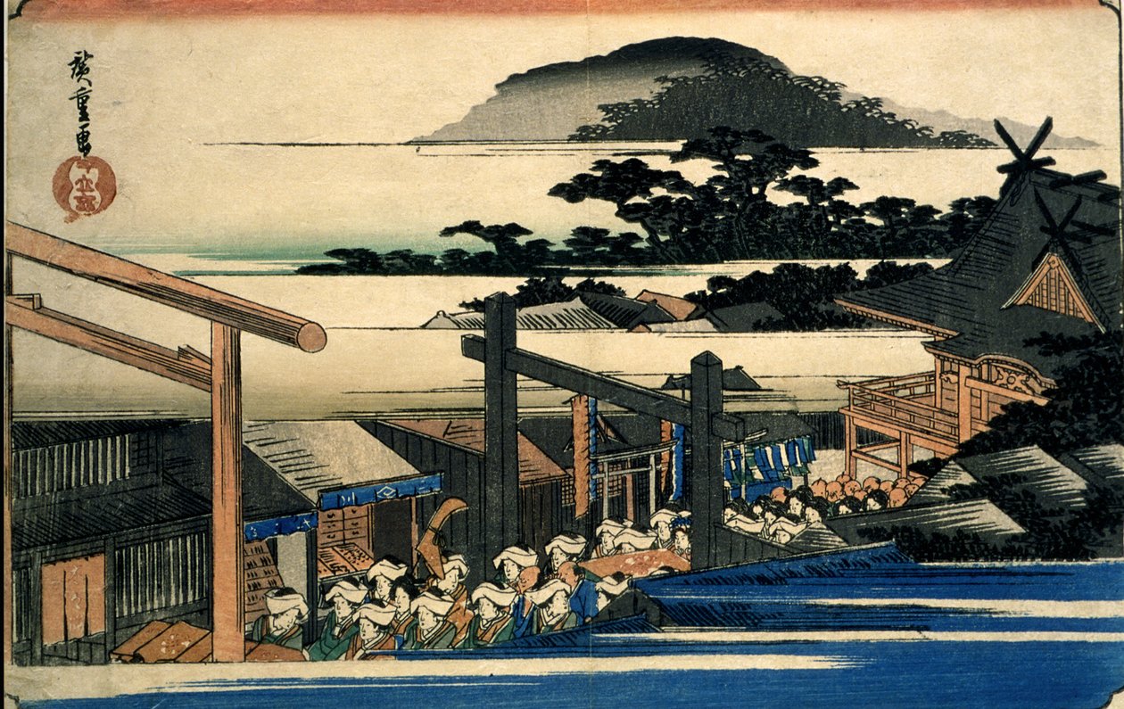 Terrein van het Shiba Shinmei-heiligdom (Shiba Shinmei keidai) door Utagawa Hiroshige