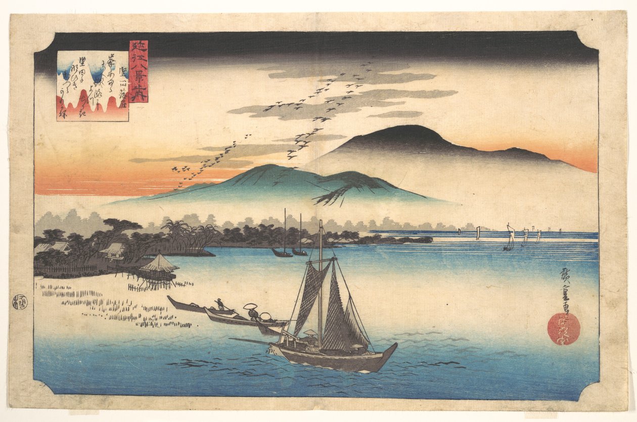 Terugkerende ganzen bij Katada door Utagawa Hiroshige