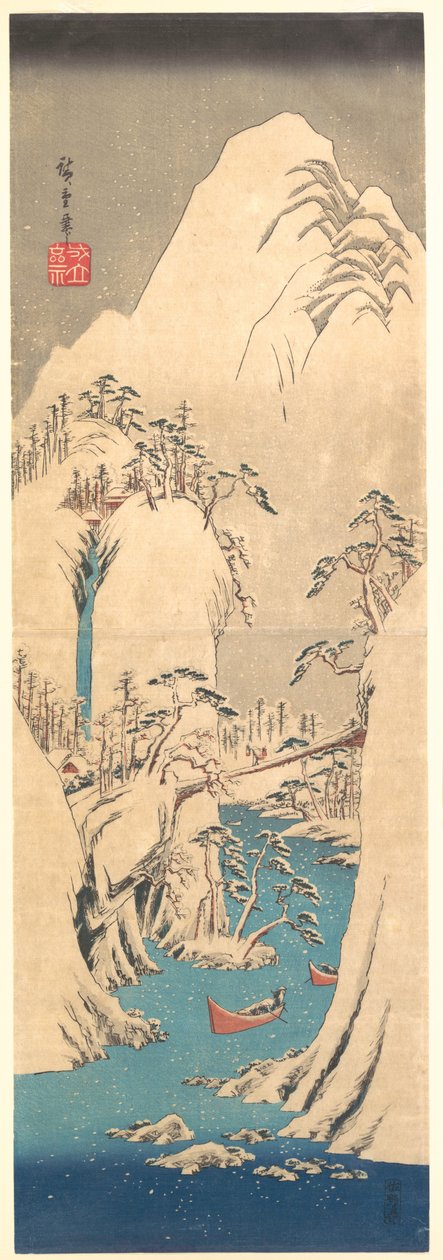 Besneeuwde kloof door Utagawa Hiroshige