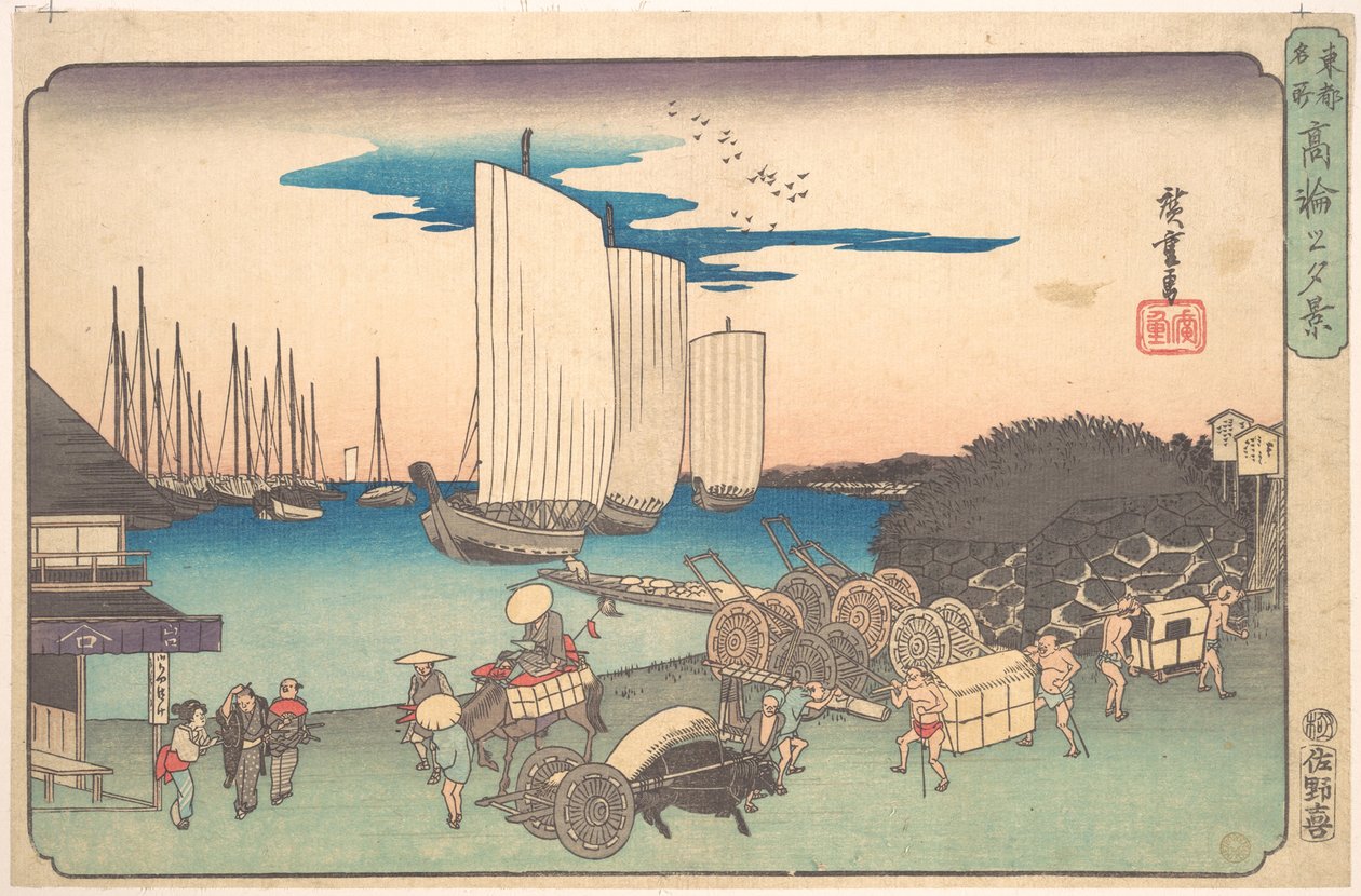 Avondgezicht van Takanawa door Utagawa Hiroshige