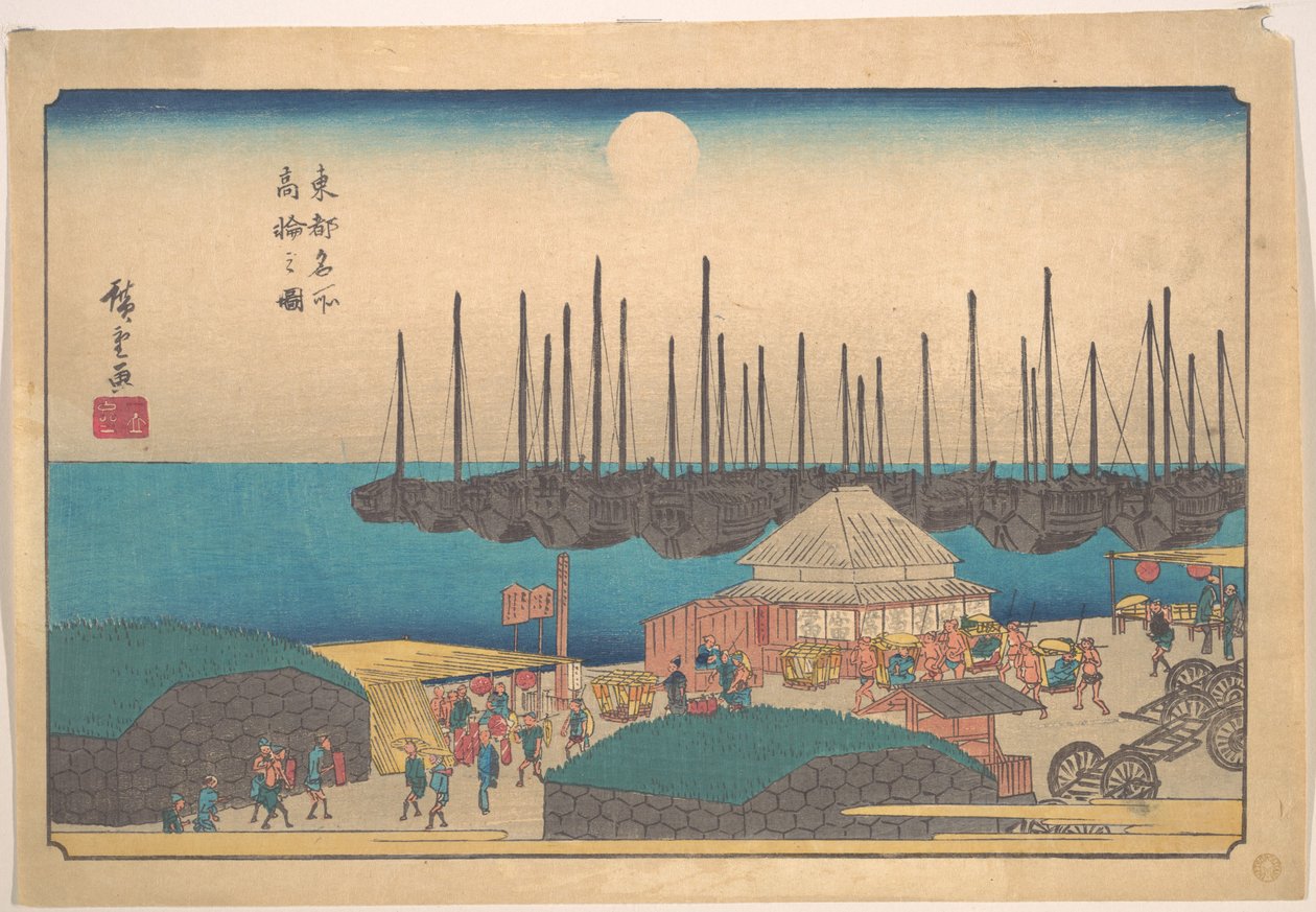 Gezicht op Takanawa door Utagawa Hiroshige