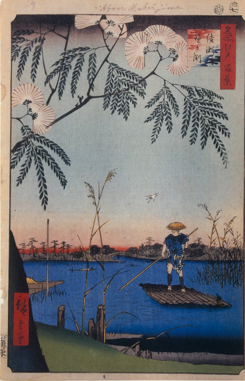 De Ayase Rivier en Kanegafuchi Honderd Beroemde Zichten van Edo, 1856-1858 door Utagawa Hiroshige