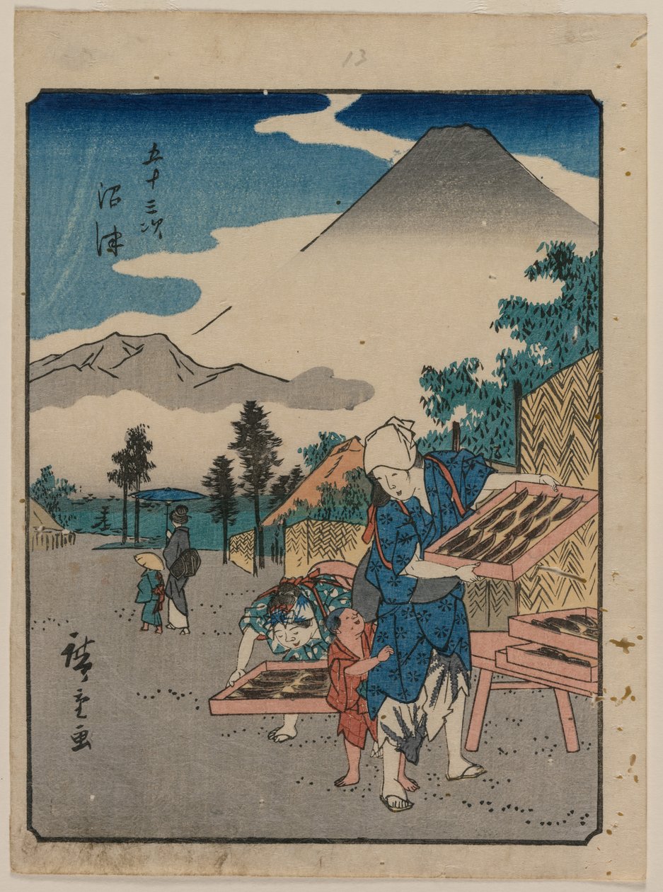 De drieënvijftig stations van de Tokaido: Numazu door Utagawa Hiroshige