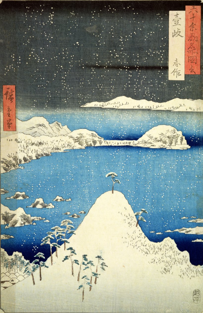 De Sneeuwstorm door Utagawa Hiroshige