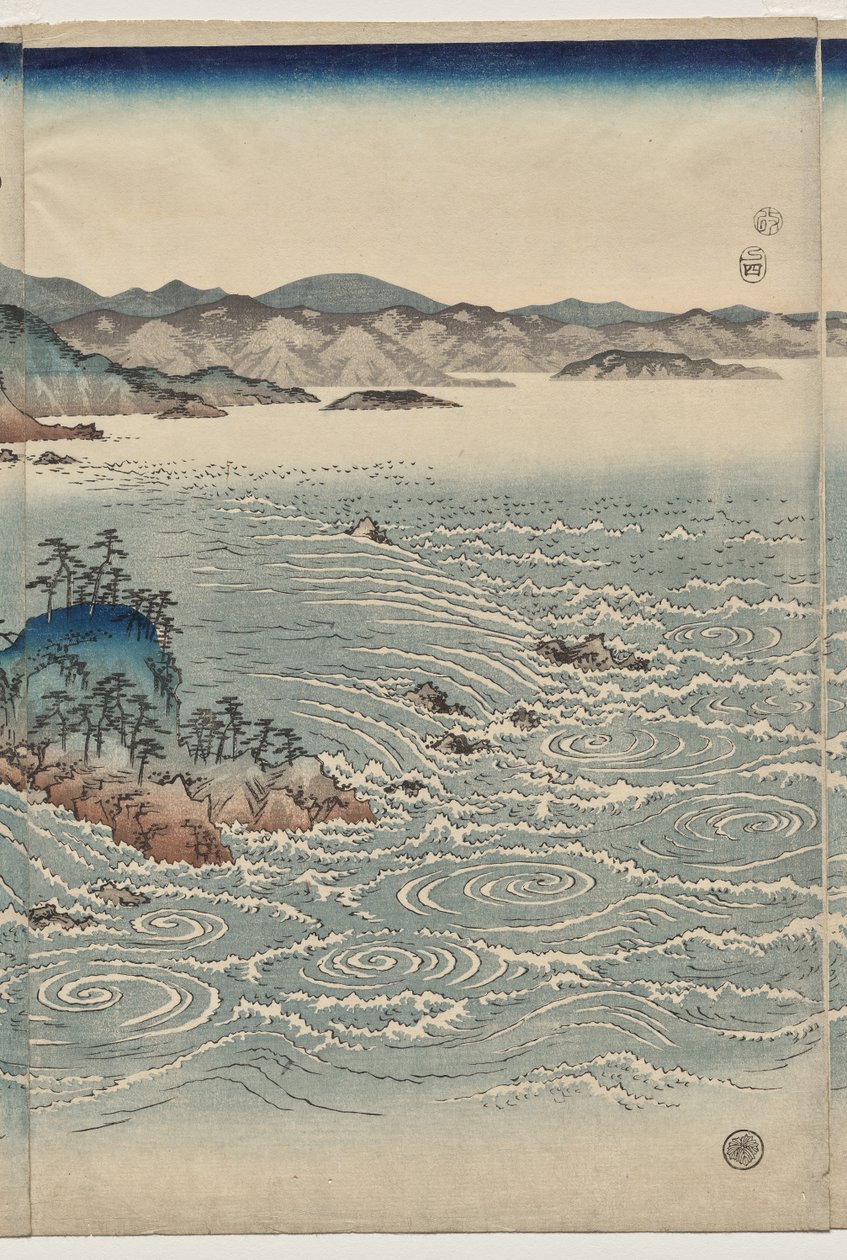 De draaikolken van Awa door Utagawa Hiroshige