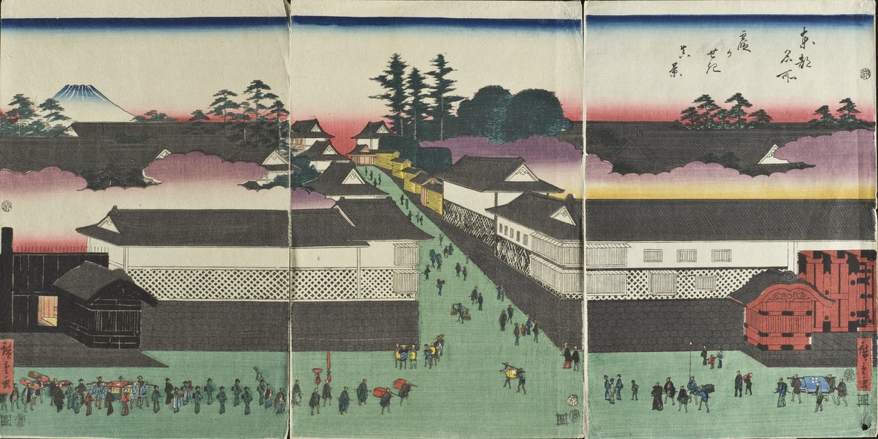Een waarheidsgetrouw beeld van Kasumigaseki door Utagawa Hiroshige
