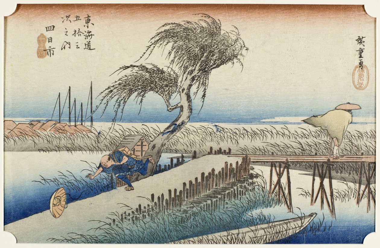 Yokkaichi: de Mie-rivier door Utagawa Hiroshige