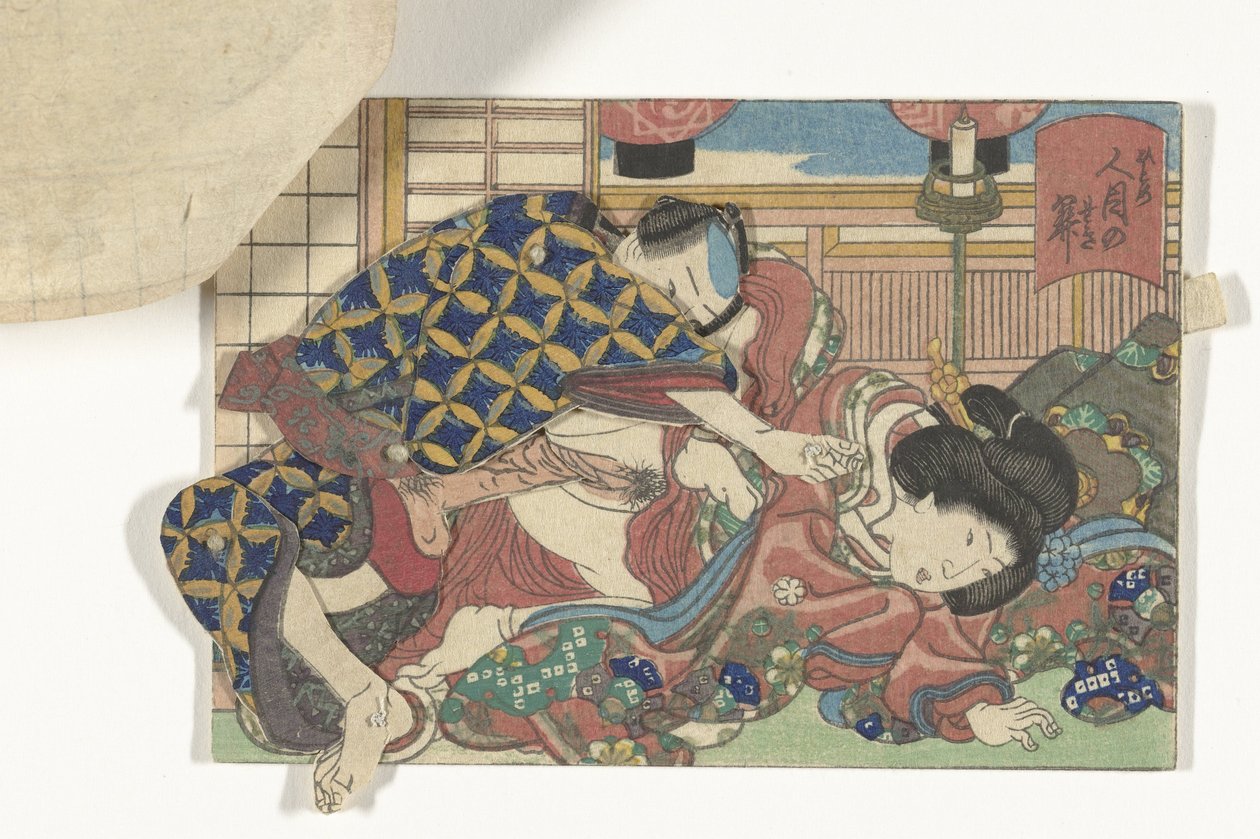 Beweegbare erotische prent door Utagawa Kunisada (I)