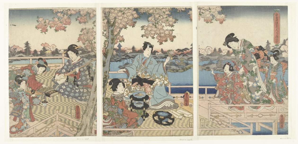 Een voorjaarsbanket voor de Oostelijke Genji door Utagawa Kunisada (I)