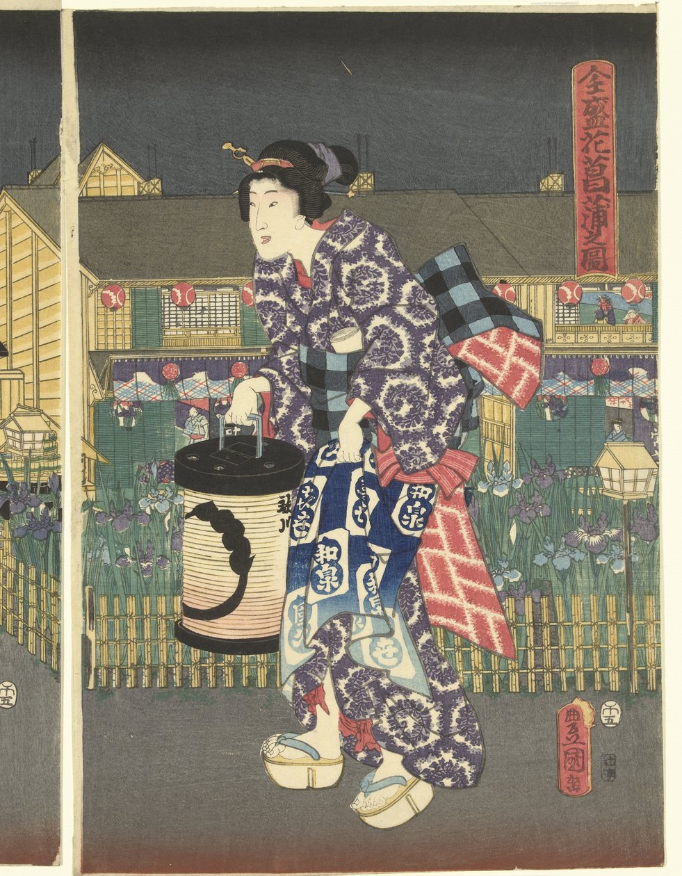 Irissen in volle bloei door Utagawa Kunisada (I)