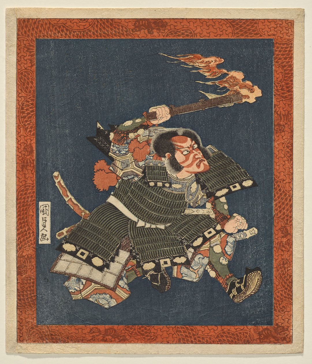 Ichikawa Danjūrō VII als de krijger Minamoto no Yorimasa door Utagawa Kunisada