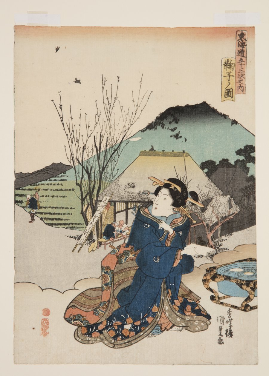 Uitzicht op Mariko door Utagawa Kunisada
