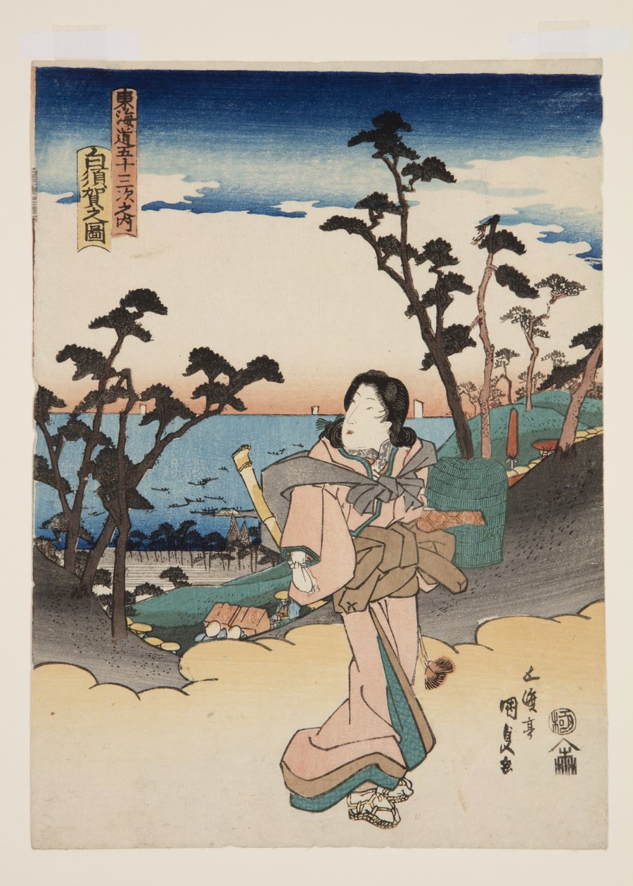 Uitzicht op Shirasuka door Utagawa Kunisada