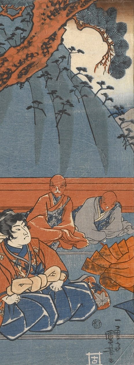 Hakoōmaru trifft Kudō Suketsune door Utagawa Kuniyoshi