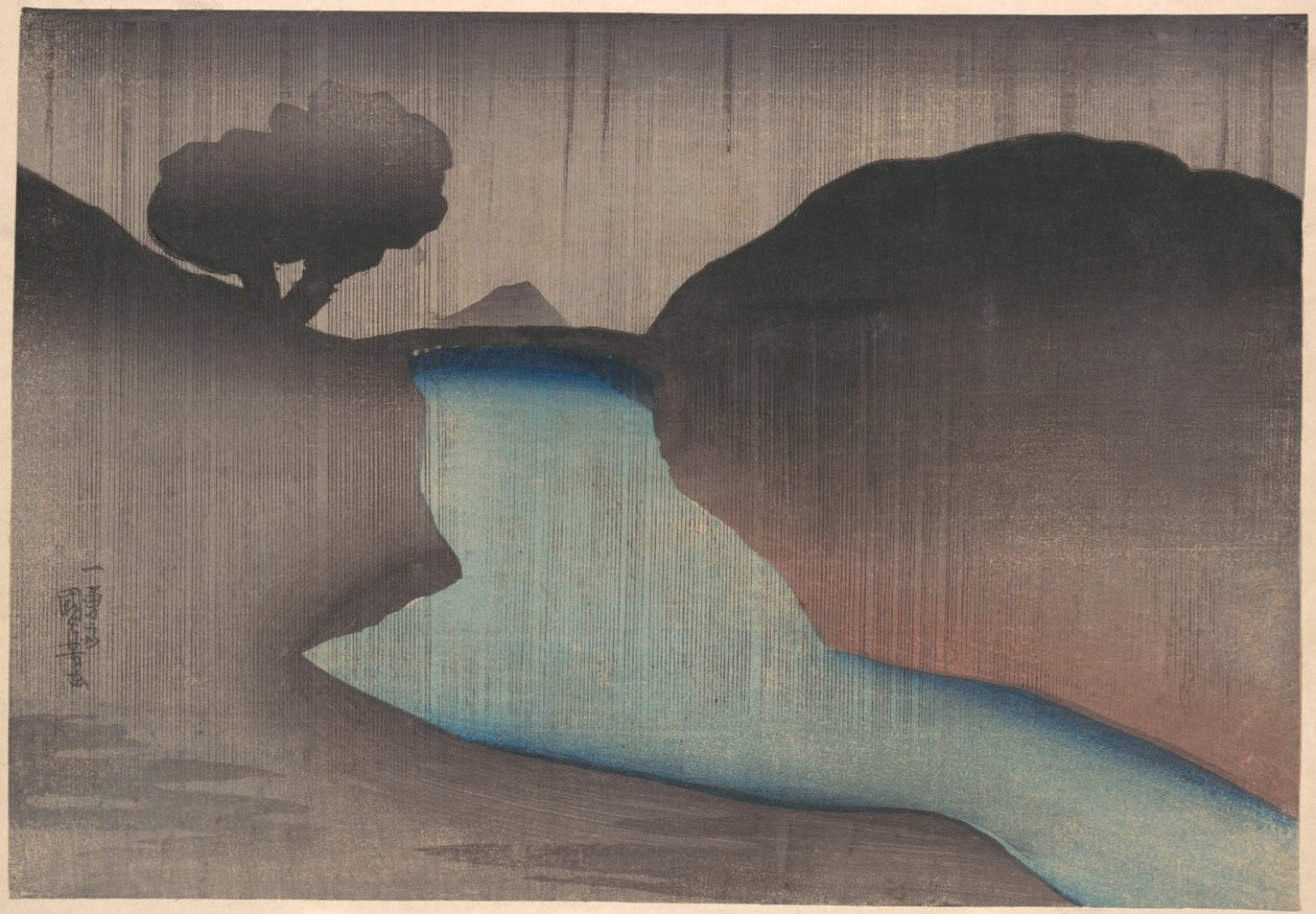 Ochanomizu in de regen door Utagawa Kuniyoshi