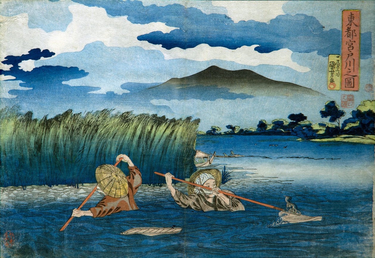 Afbeelding van de Miyato-rivier door Utagawa Kuniyoshi