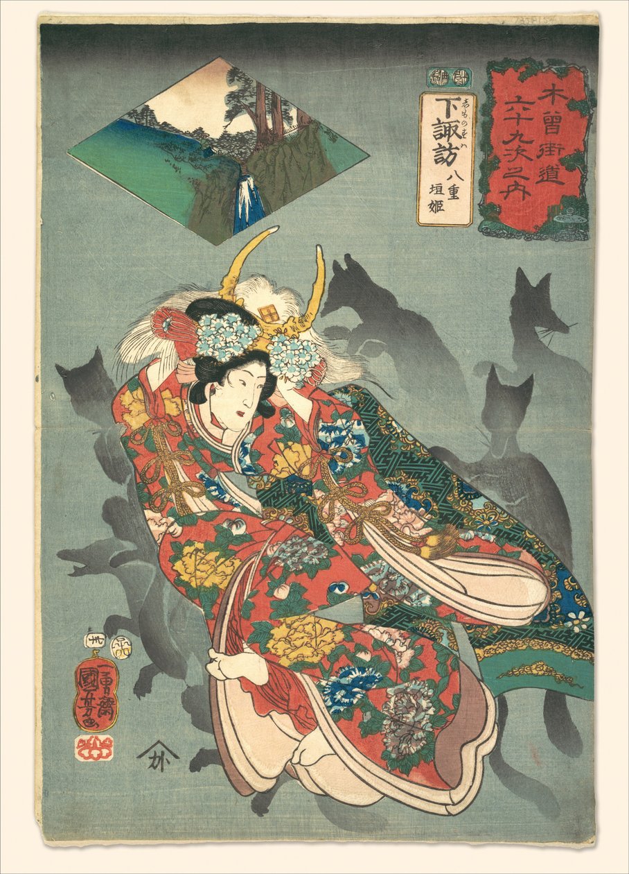 Prinses Yaegaki door Utagawa Kuniyoshi