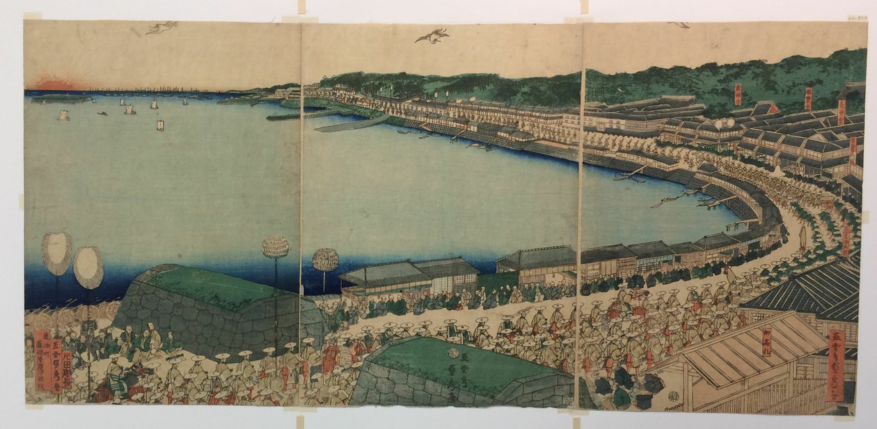 Processies van de Daimyo die de Tokaido passeren door Utagawa Sadahide