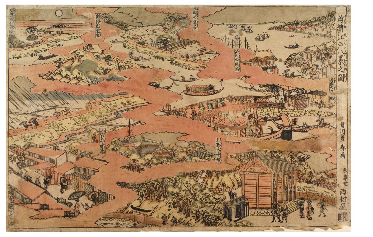 Acht uitzichten van Edo, c.1770-1780 door Utagawa Toyoharu