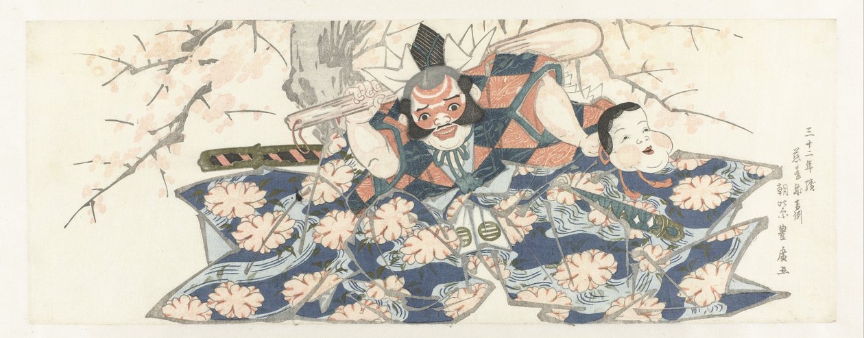 Krijger met een stamper door Utagawa Toyohiro