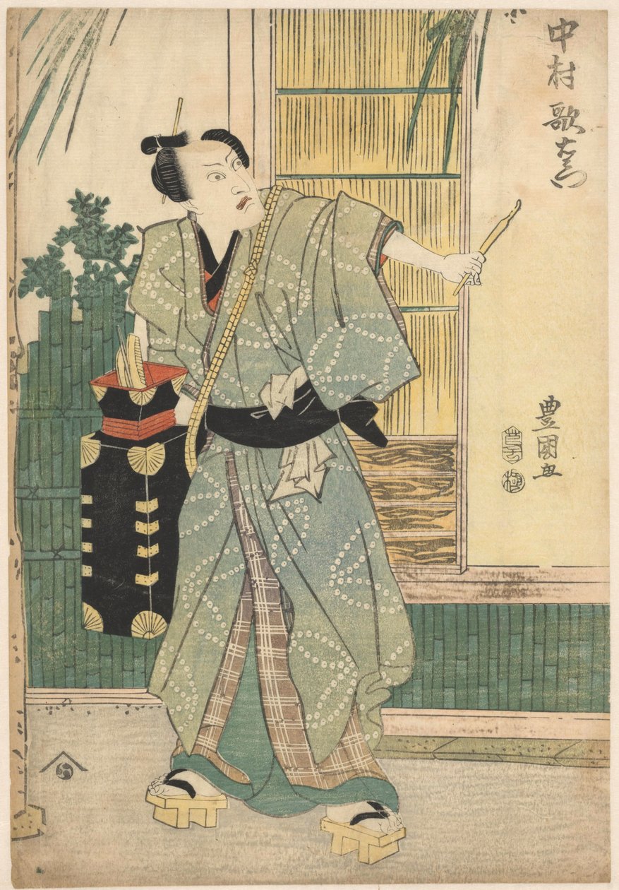 Kapper Gorōhachi met een draagbare koffer door Utagawa Toyokuni (I)