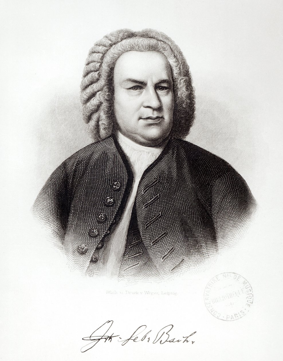 Portret van Johann Sebastian Bach (1685-1750) door V. Weger