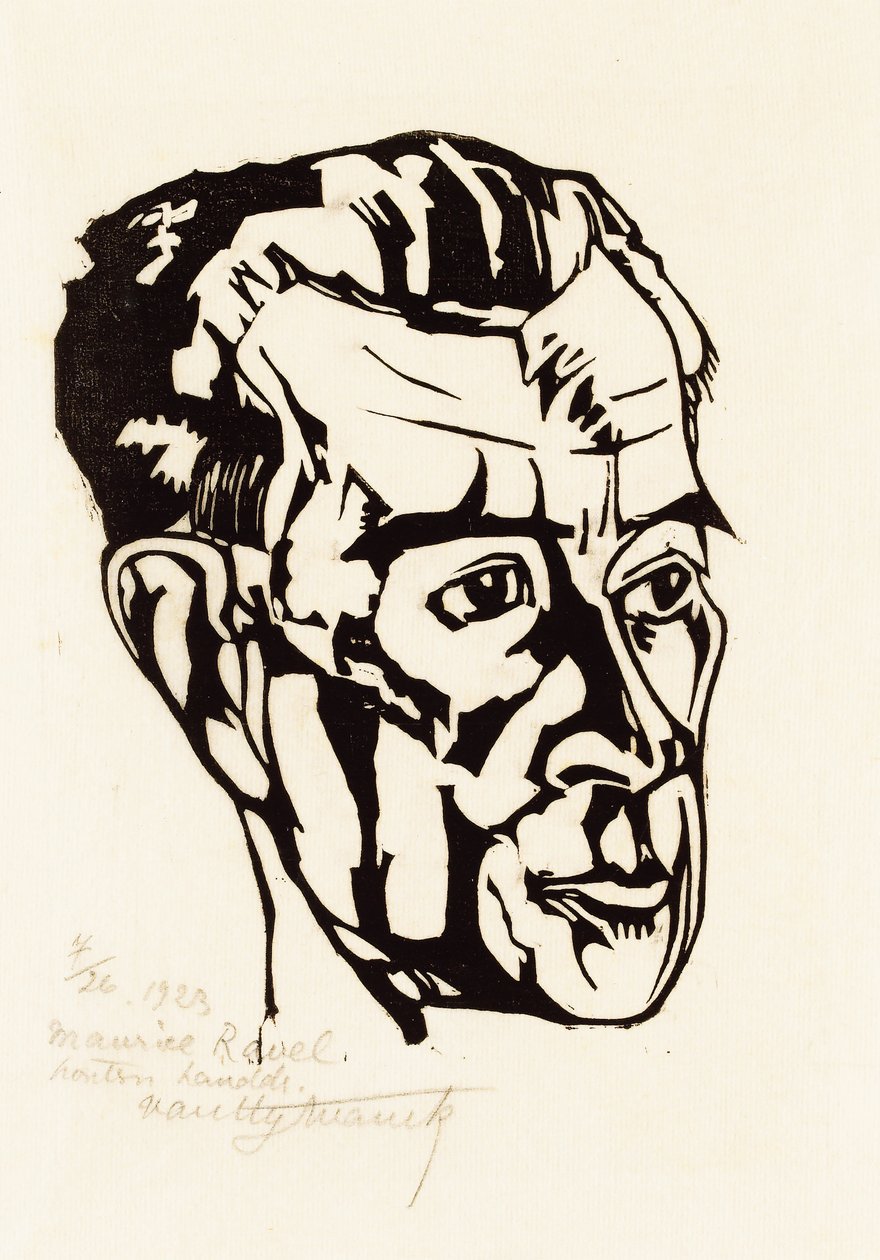 Portret van de Componist Maurice Ravel 1875-1937 door Valentijn Edgar Van Uytvanck