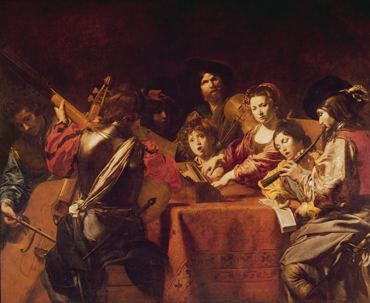 Concert met Acht Personen door Valentin de Boulogne
