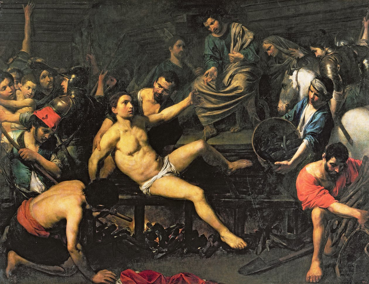 Het martelaarschap van St. Lawrence, c.1621-22 door Valentin de Boulogne