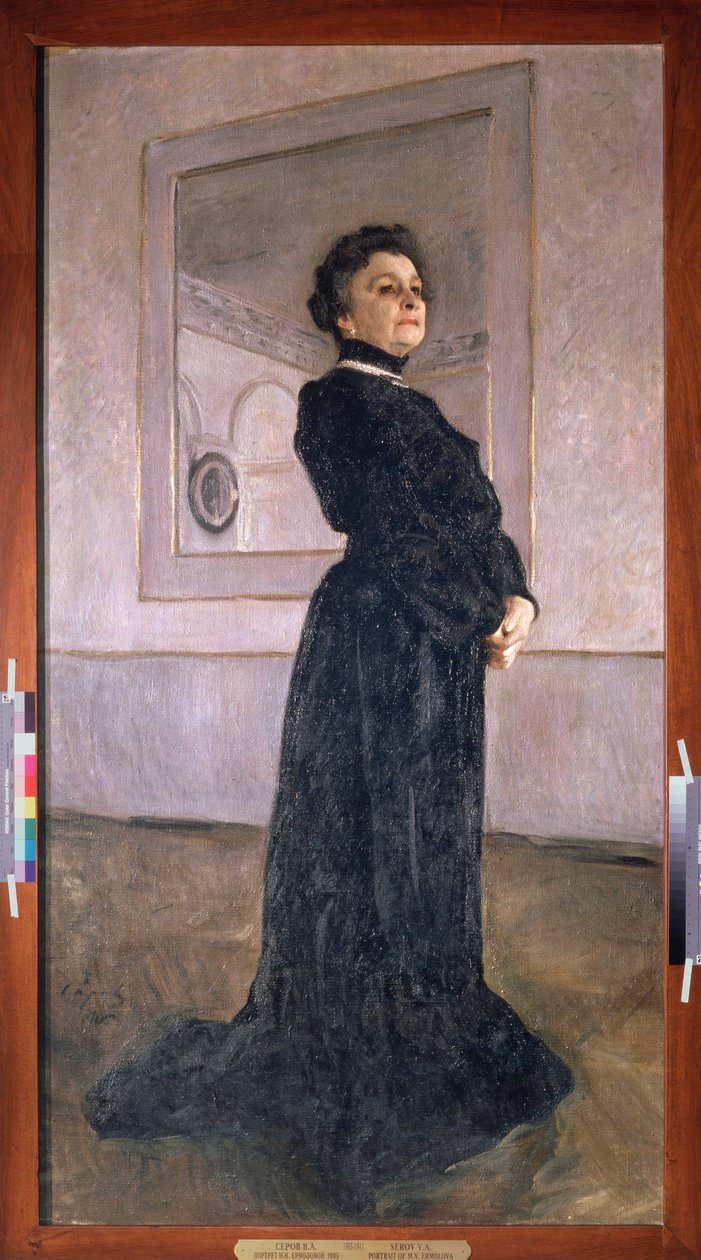 Portret van actrice Maria Yermolova door Valentin Aleksandrovich Serov