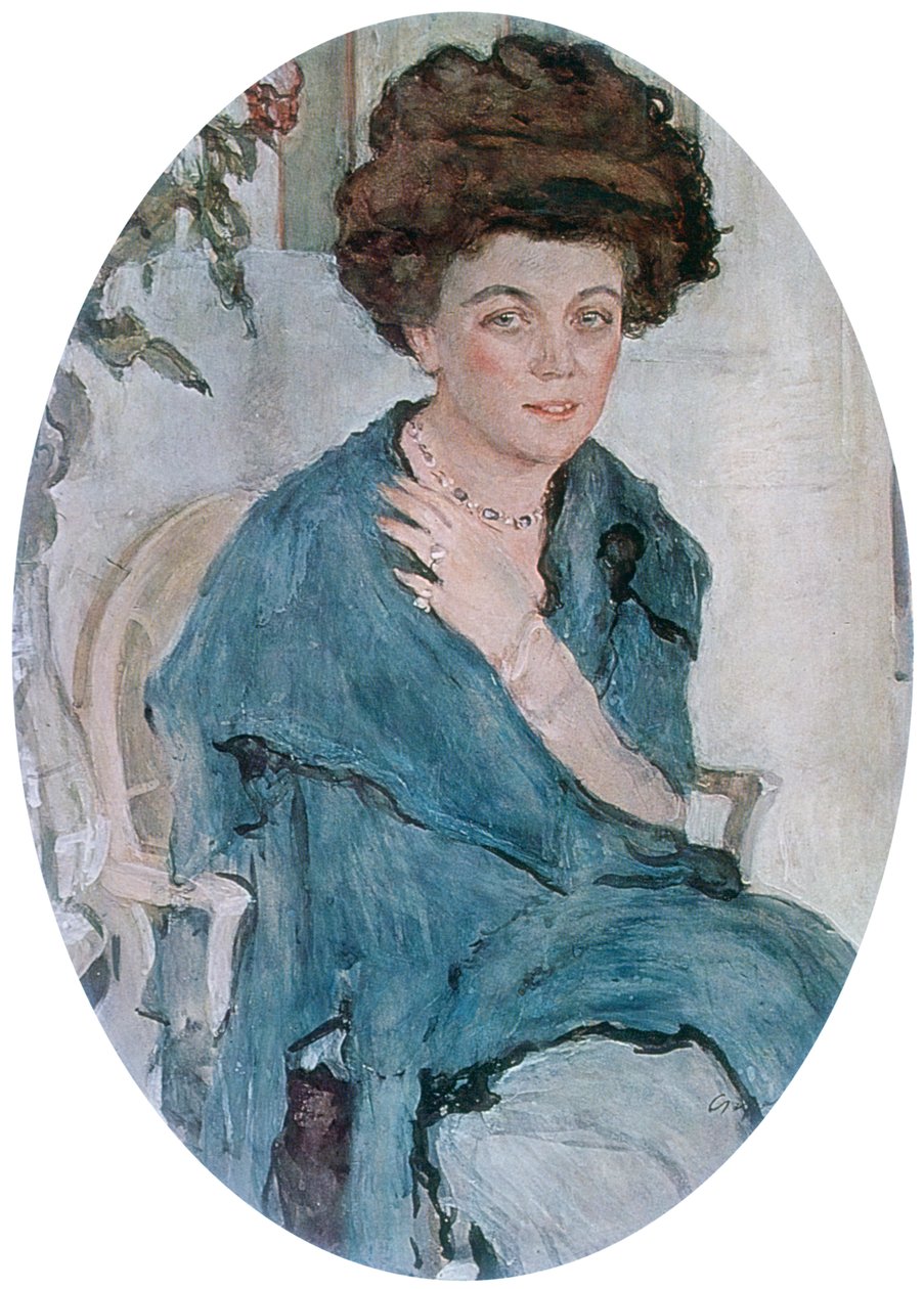 Portret van Yelena Oliv, 1909 door Valentin Aleksandrovich Serov