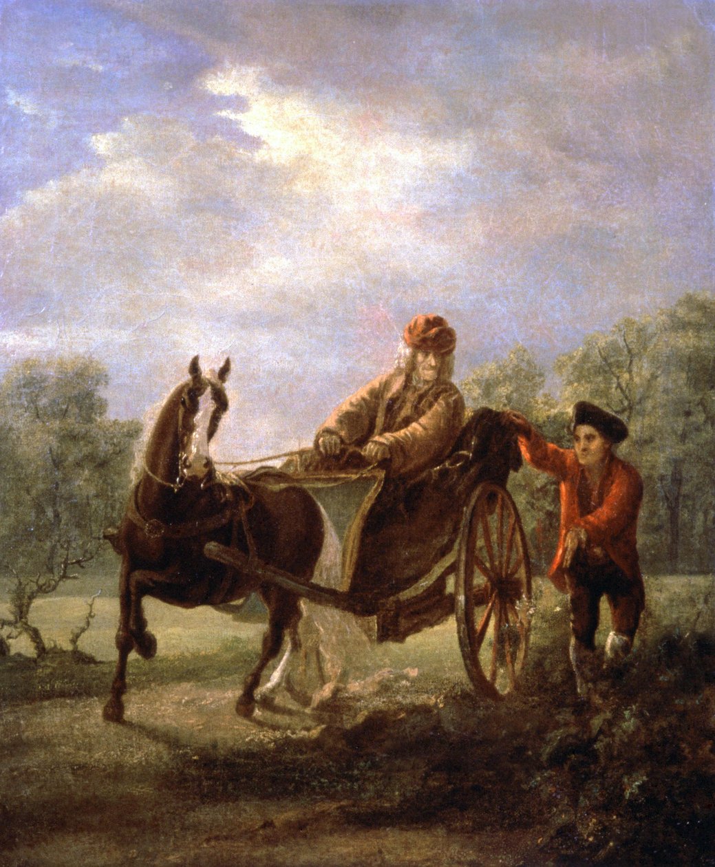Voltaire in een kar, ca. 1770-1775 door Valentin Aleksandrovich Serov