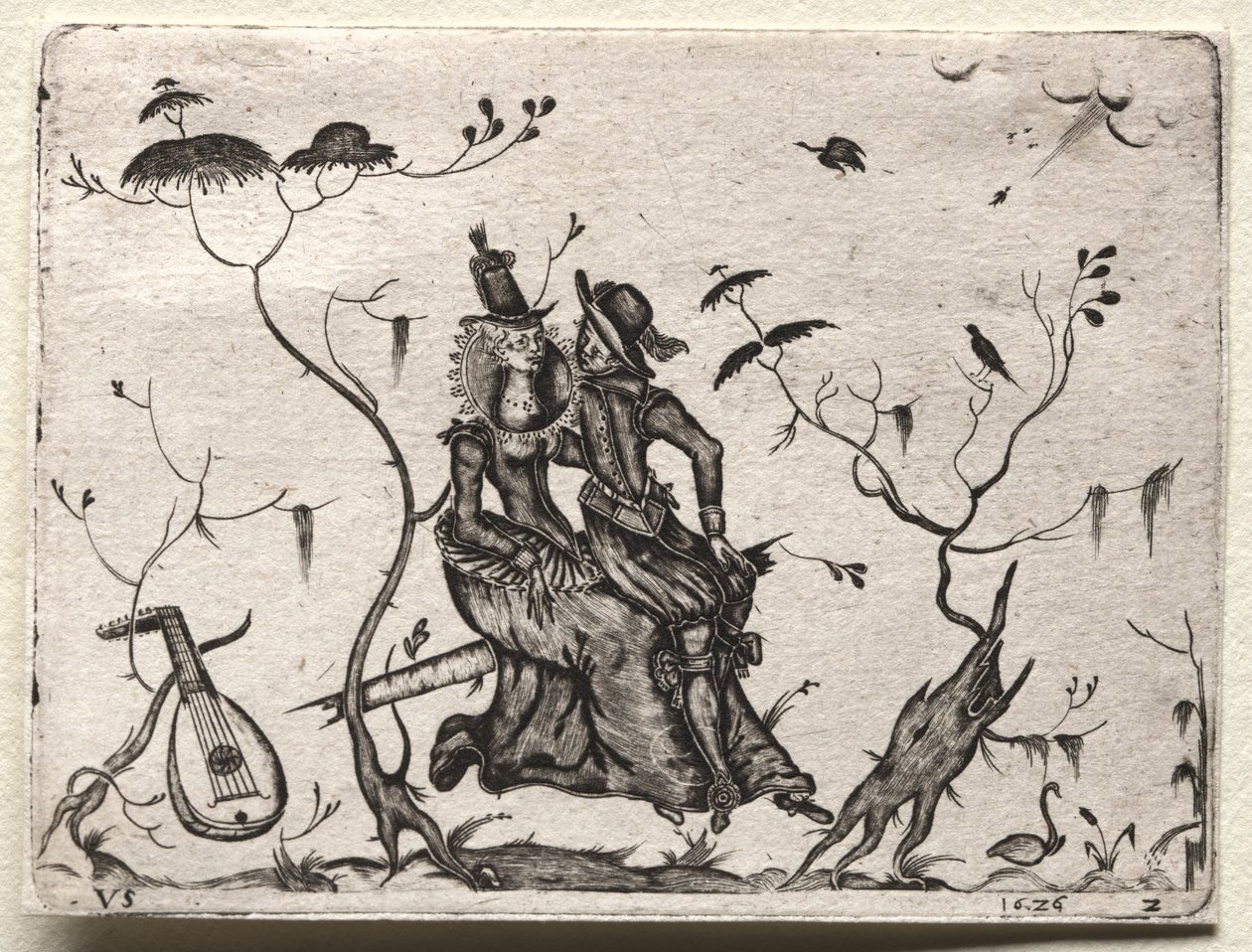 Paar Geliefden, 1626 door Valentin Sezenius