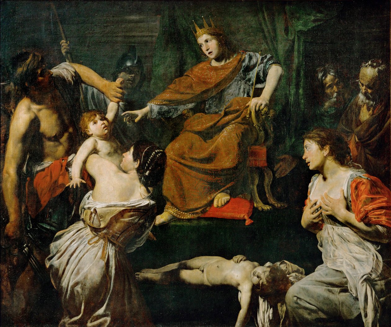Het oordeel van Salomon ... door Valentin de Boulogne