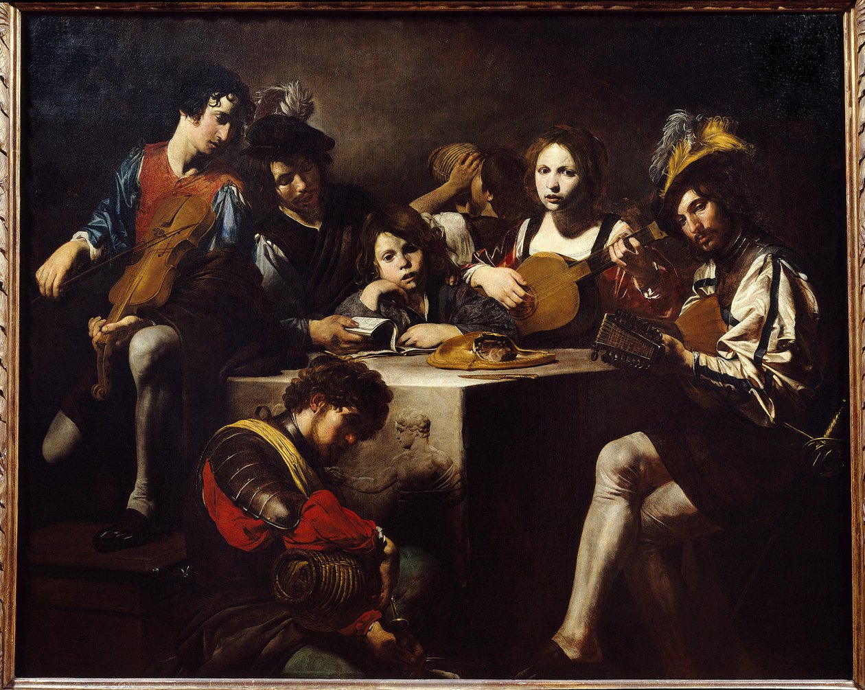 Het bas-reliëf concert door Valentin de Boulogne