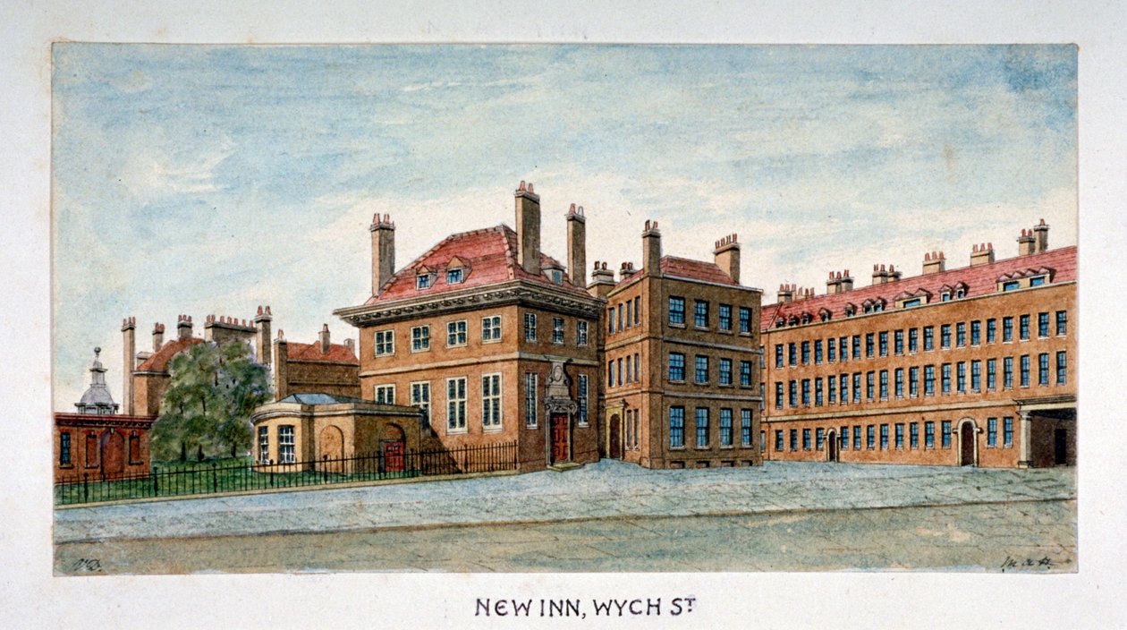 Uitzicht op New Inn op Wych Street, Westminster, Londen door Valentine Davis