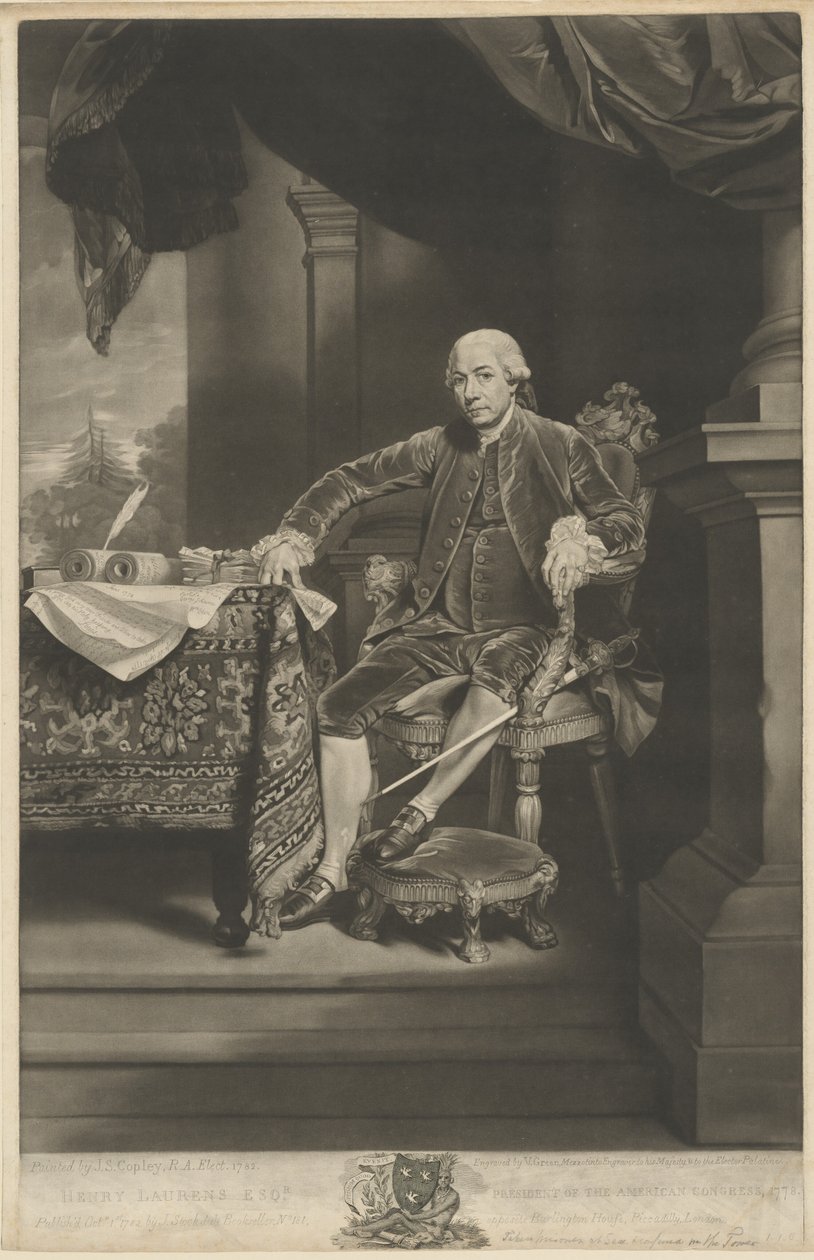 Henry Laurens door Valentine Green after John Singleton Copley