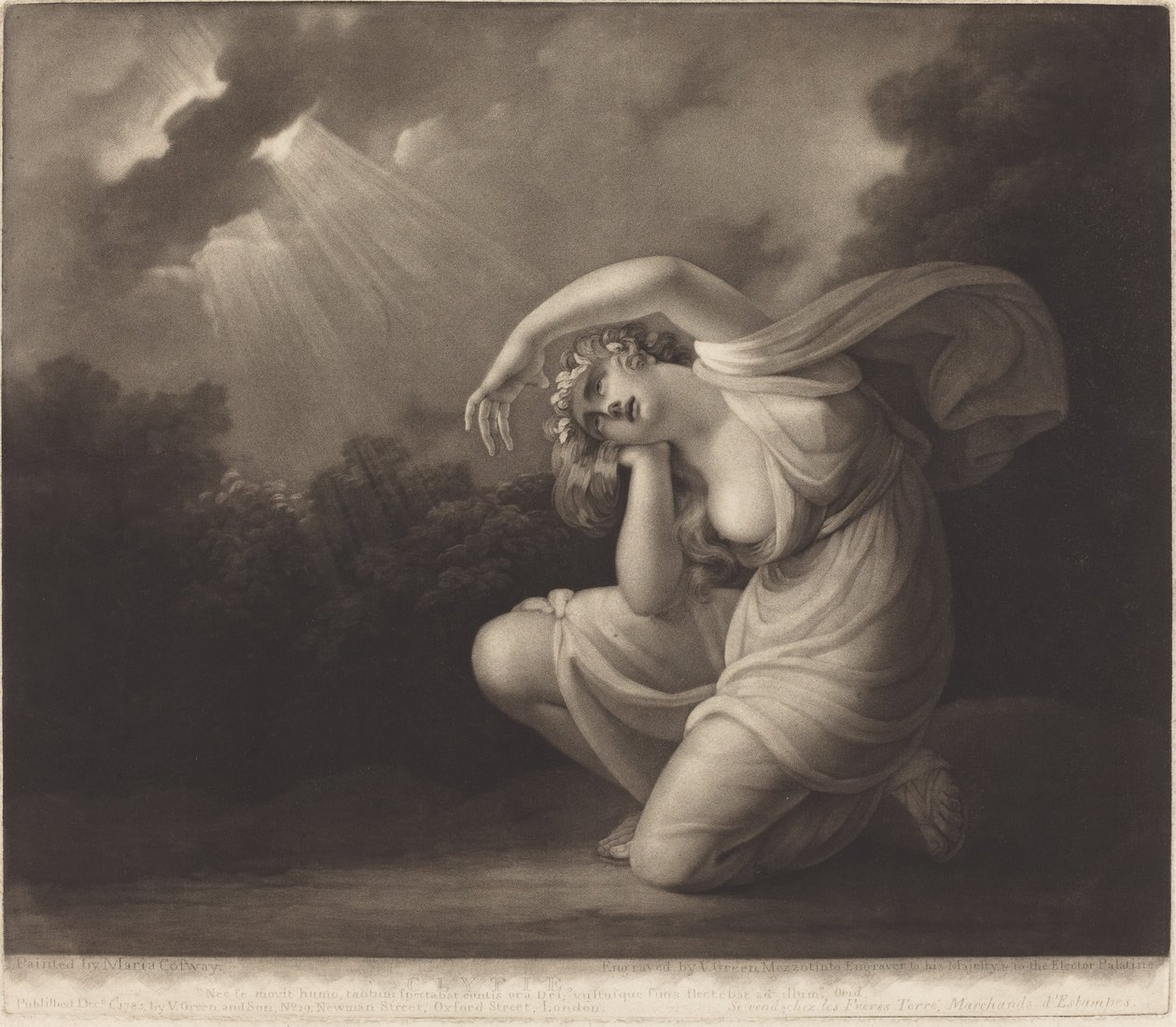 Clytie door Valentine Green after Maria Cosway