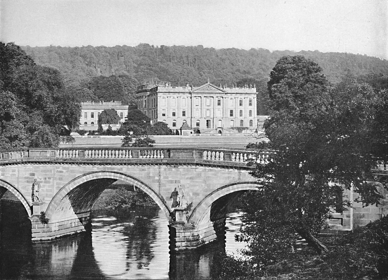 Chatsworth House, c. 1896 door Valentine and Sons Ltd