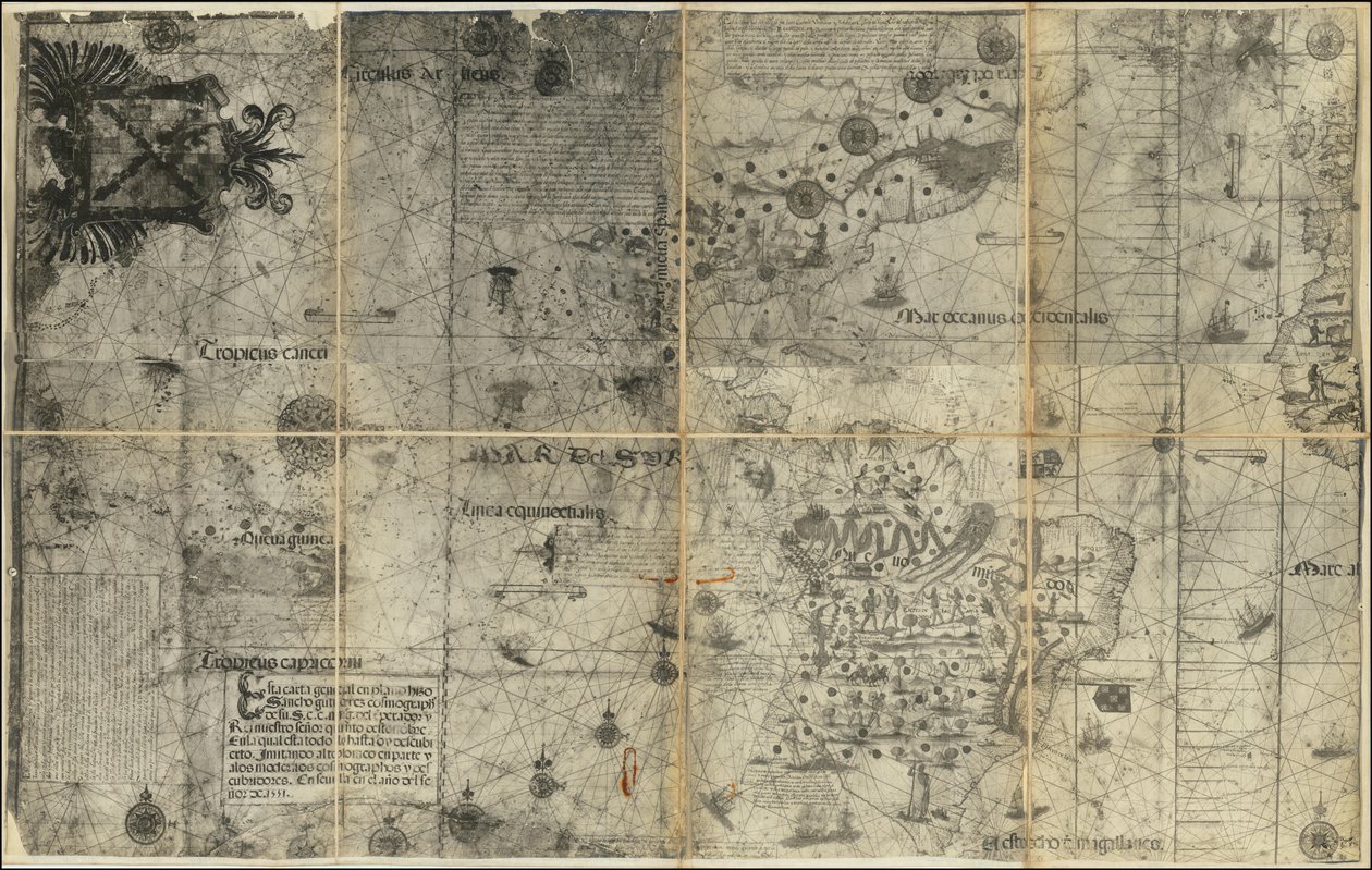 1551 kaart van het westelijk halfrond door Sancho Gutiérrez door Various
