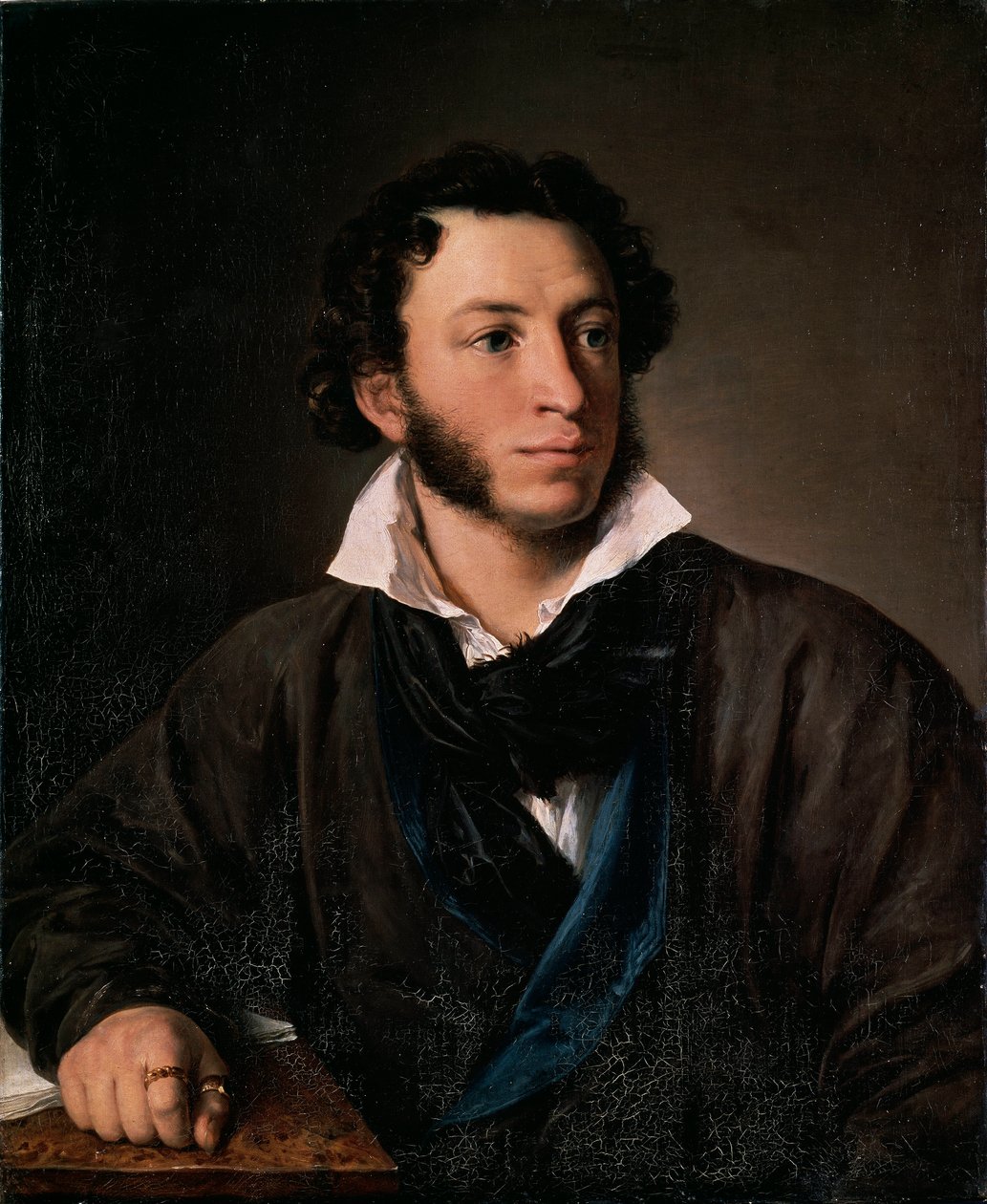 Portret van de schrijver Alexander Poesjkin door Vasili Andreevich Tropinin