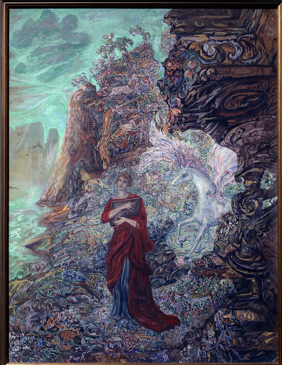 Sappho en Pegasus door Vasili Dmitrievich Millioti