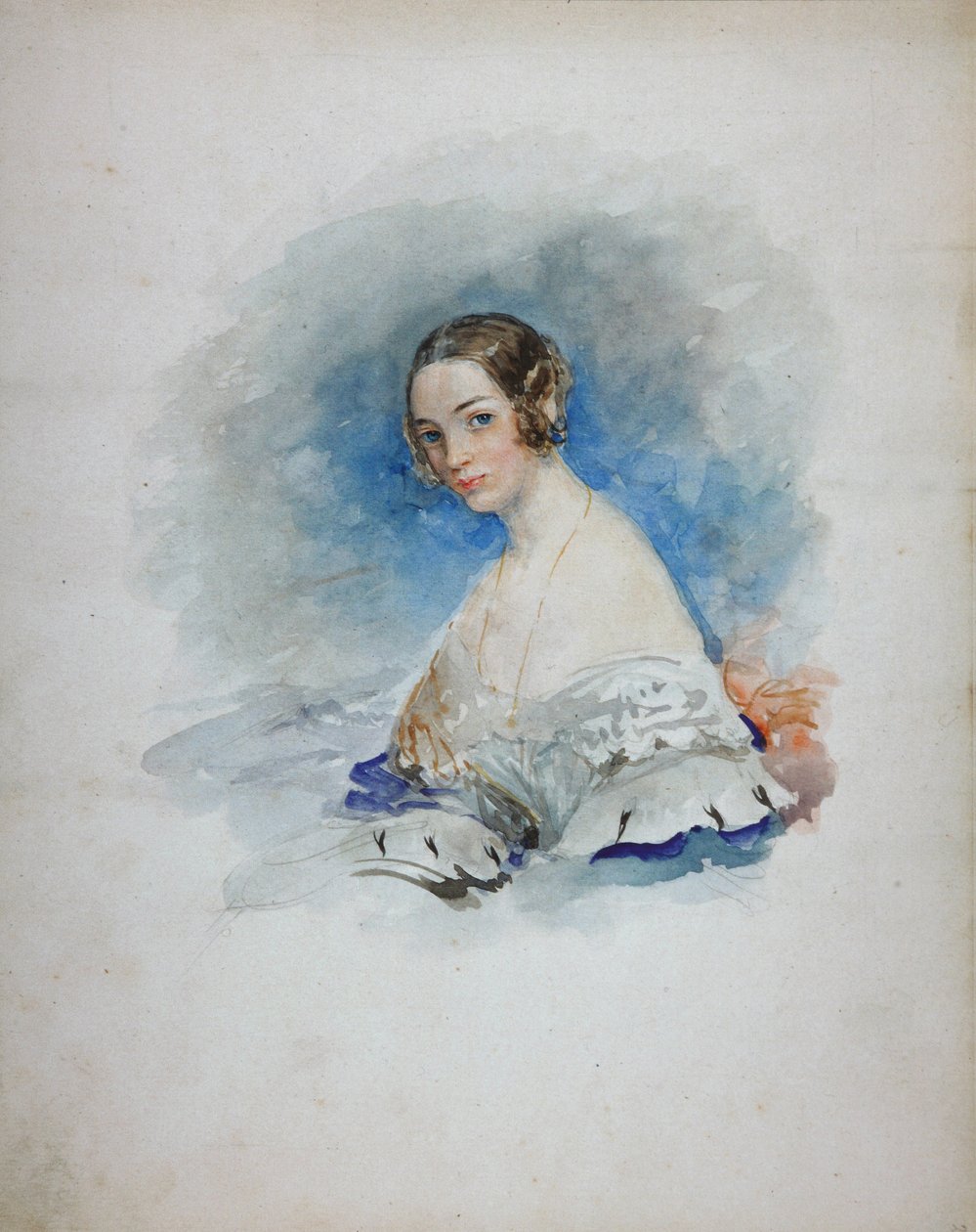 Portret van prinses Maria Ivanovna Kochubey, née Baryatinskaya 1818-1843, 1846 door Vasili Semenovich Sadovnikov