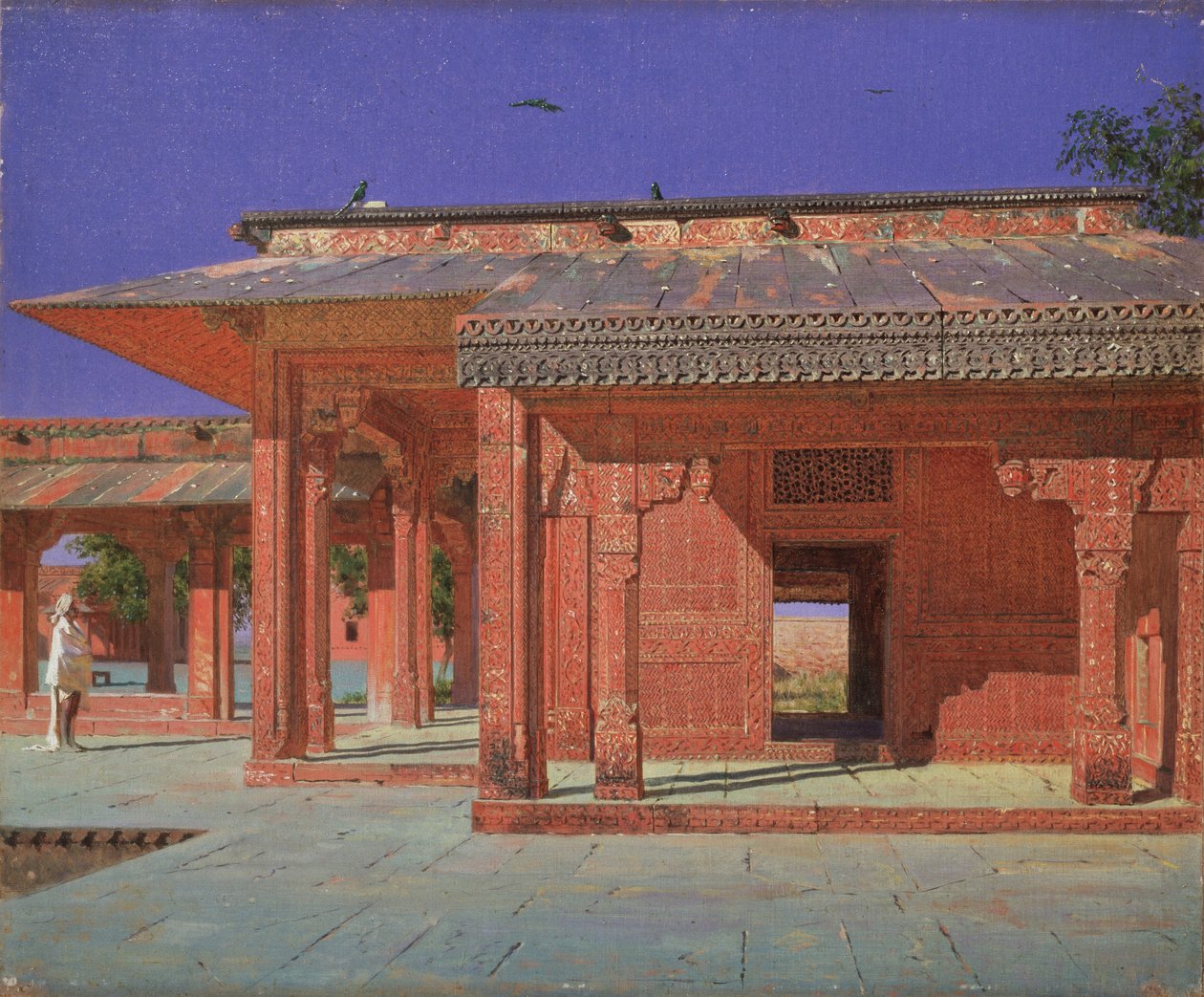 Binnenplaats van de harem in het Fatehpur Sikri keizerlijk paleis, 1874-1876 door Vasili Vasilievich Vereshchagin