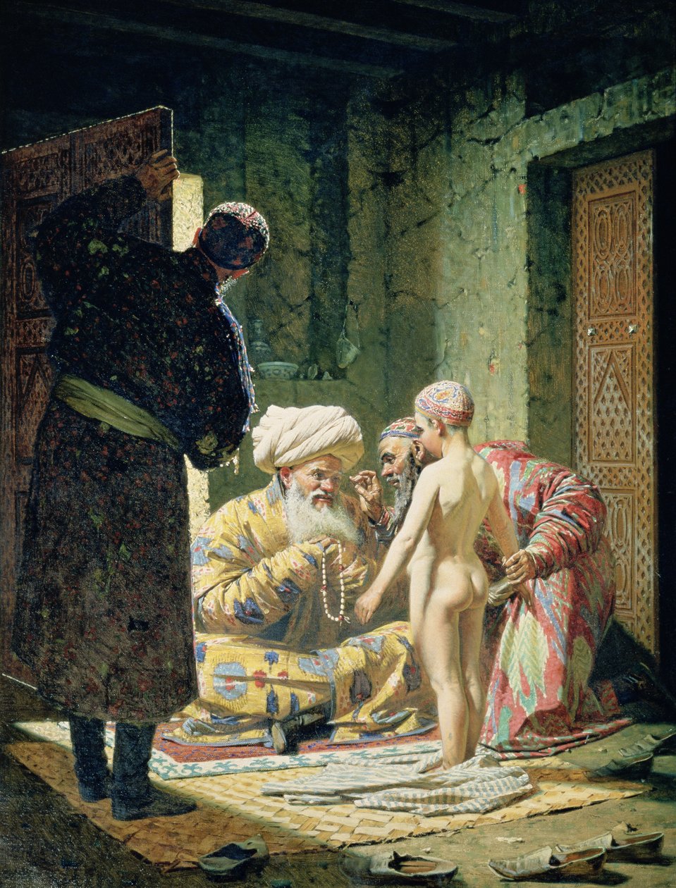 Verkoop van een Kinderslaaf door Vasili Vasilievich Vereshchagin
