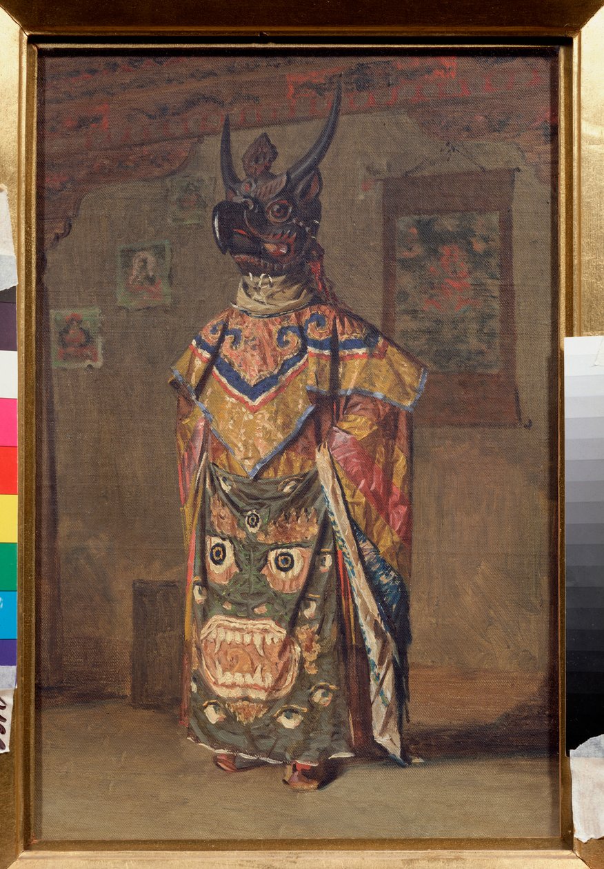Lama op een boeddhistisch feest in het Rumtek-klooster in Sikkim door Vasili Vasilievich Vereshchagin
