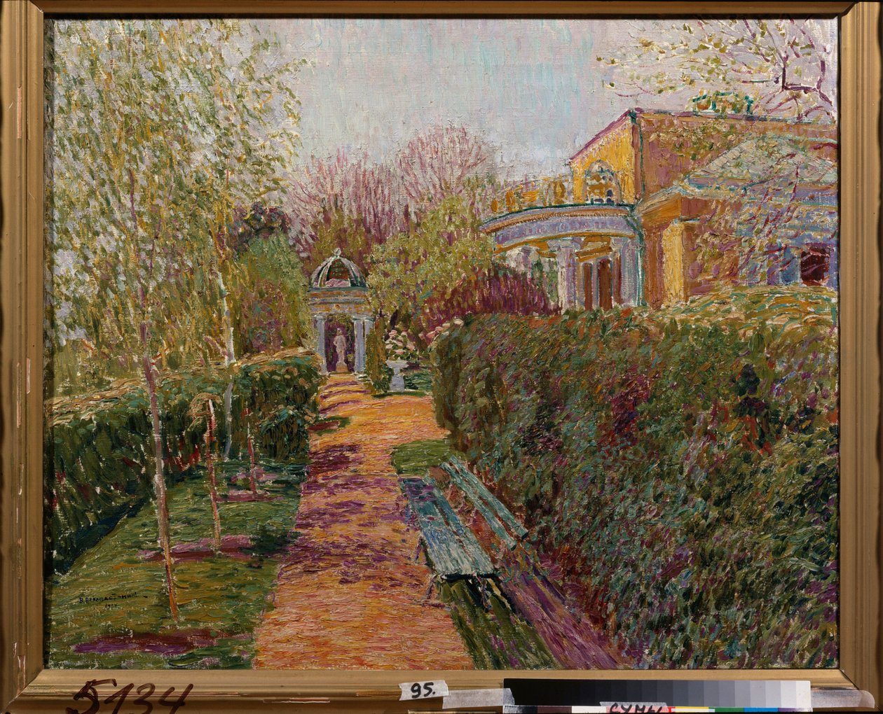 Een theepaviljoen - Schilderij van Vasili Vasilyevich Perepletchikov door Vasili Vasilyevich Perepletchikov