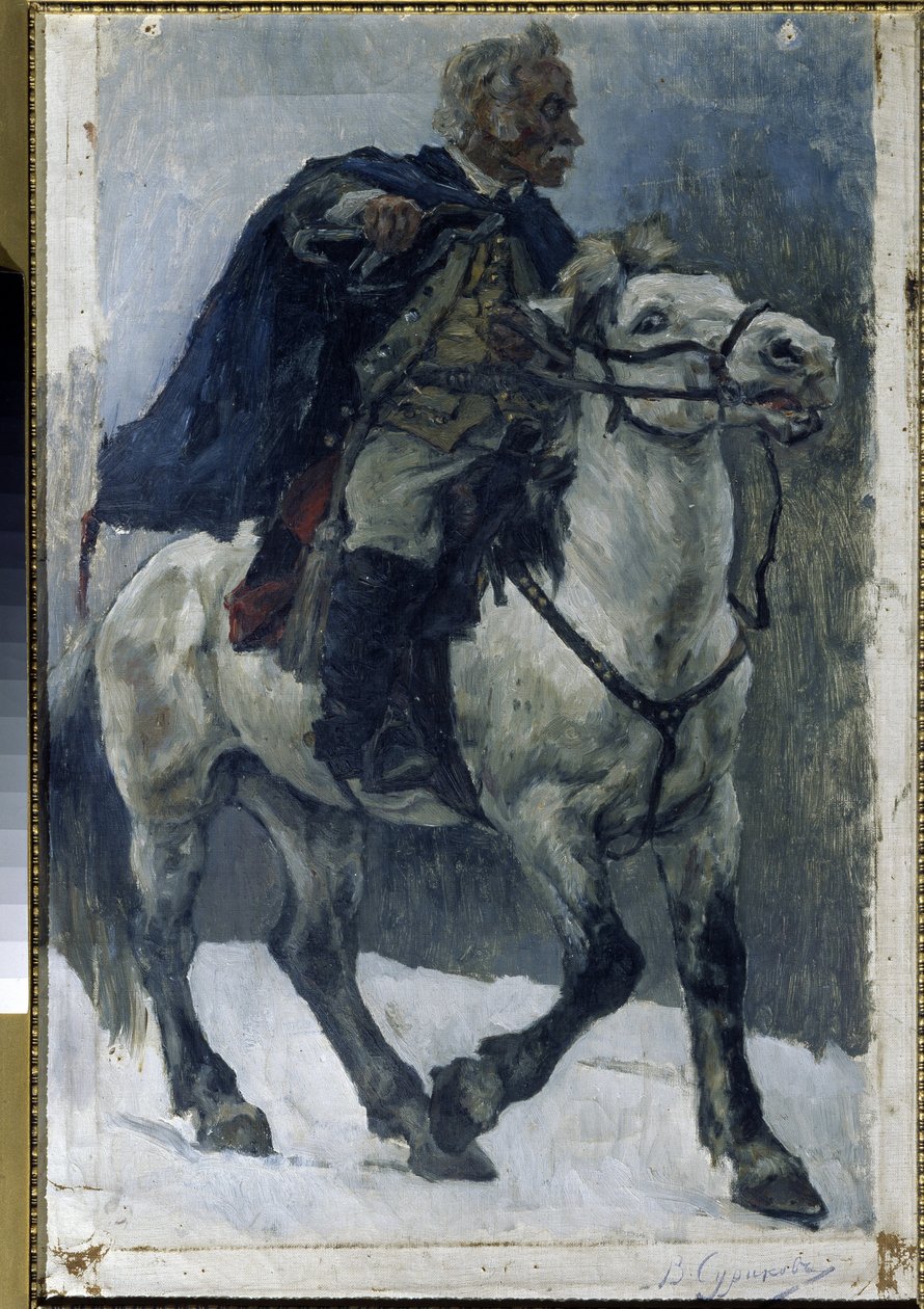 Alexander Suvorov te paard door Vasilij Ivanovic Surikov