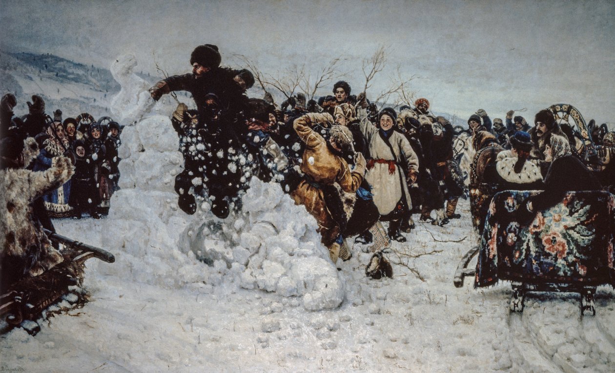 Sneeuwstorm op het fort door Vasilij Ivanovic Surikov
