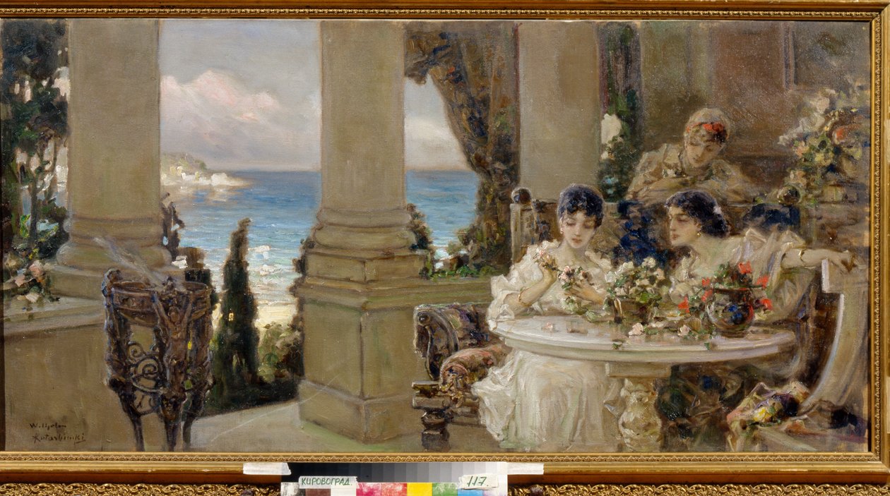 Op het terras door Vasily Alexandrovich Kotarbinsky
